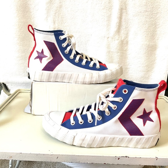 Converse UNT1TL3D High Top Sneakers Red White Blue Sz 7 men’s/ Sz 9 women’s - Picture 4 of 11